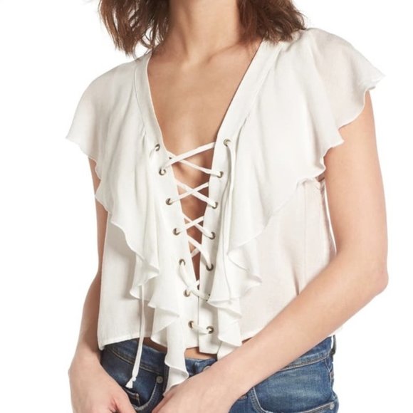 Show Me Your MuMu Treasure Lace Up Top - Picture 2 of 7